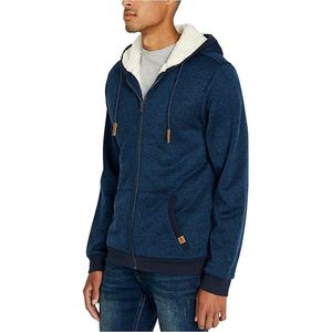 Felpa Invernale da Uomo Buffalo David Bitton Fortino con Zip Integrale e Fodera in Sherpa, Blu Navy con Grigio Chiaro, Taglia XL - Design Pesante - Product Image 1