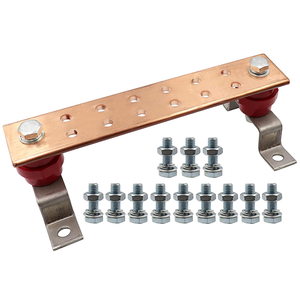 12 lỗ Viễn Thông tùy chỉnh Đồng nối đất thanh với đồng thau đinh tán cho điện liên kết thanh đồng mạ kẽm nối đất Thanh xe buýt - Product Image 3