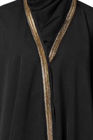 Abaya Musulmane Légère en Polyester Personnalisée de Haute Qualité au Design Moderne pour Femmes Adultes, Écharpe Noire, Exportation Dubaï, Meilleur Prix
