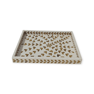 Bandeja Rectangular de MDF de resina con incrustaciones grandes en marrón y blanco, decoración del hogar, fiesta de aniversario, servicio de aperitivos, precio de fábrica, Idea de regalo perfecta - Product Image 1