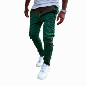 Personalizado 2024 pantalones de chándal de alta calidad personalizado hombres Jogger pantalones de chándal Patchwork Graffiti pintura salpicaduras elástico hombres pantalones acampanados - Product Image 6