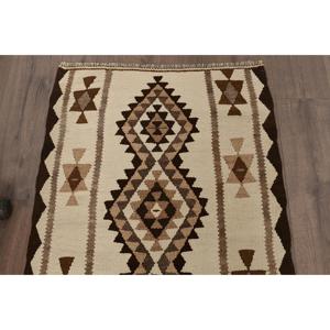 2.5x10.7 ft <b>Rug</b>, <b>Runner</b> Vintage <b>Rug</b>, Brown Kilim Floral <b>Rug</b> - Product Image 4