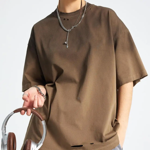 Haute qualité 100% coton 230gsm hommes Crop surdimensionné T-Shirt personnalisé Boxy imprimé Logo à la mode conception vierge - Product Image 1