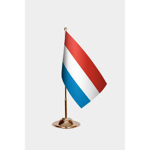 Drapeaux de bureau du Luxembourg avec logo personnalisé, imprimés numériquement en polyester soyeux pour l'affichage en assurance automobile, l'éducation et les agences de voyages - Product Image 2