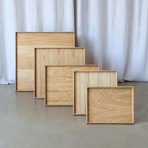 Plateau de service rectangulaire Art déco en bois avec plateau de cuisine durable au design à carreaux pour mariage Ramadan et Diwali - Product Image 4