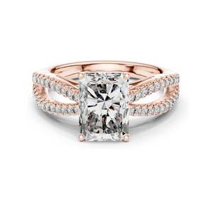 Anillo de Compromiso con Diamante de Laboratorio de Corte Radiante de 2.40 CT para Mujer, Claridad VVS-VS EF, Oro de 18K, 14K, 10K y Plata 925, Color Rosa - Product Image 3