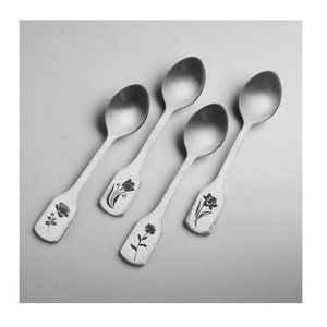 Luxurious Metal Dessert Scoop <b>small</b> Head Mini Silver Gold Stainless Steel Coffee Spoon - Product Image 5