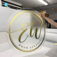 Panneau lumineux rond personnalisé en acrylique pour salon Logo mural rétro-éclairé en métal Boîte à lumière étanche Panneau de réception illuminé par LED