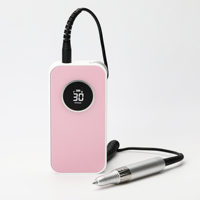 Machine à manucure professionnelle de haute qualité, logo personnalisé, 35000 tr/min, pièce à main portable, électrique, rechargeable, rose, perceuse à ongles