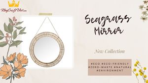 Seagrass <b>Mirror</b> Wall Decoration Rustic Style Home Decor Handwoven OEM/ODM FBA for KING CRAFT VIET Custom Size Customer Logo - Product Image 6