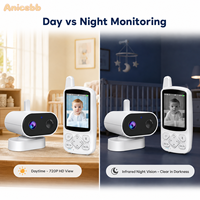 Cámara de Video Recargable para Bebés con Pantalla de 2.8'', Resolución 720P, Conexión FHSS Segura, Sensor de Sonido VOX Smart Wake-up, Lista para Viajar