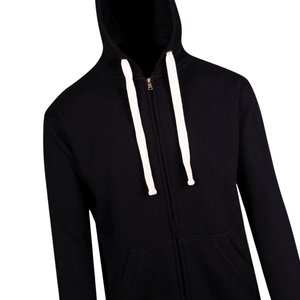 เสื้อฮู้ดซิปสีดำ ยูนิเซ็กซ์ ผ้าฝ้ายฟลีซ ซิปเต็มตัว เสื้อกันหนาวลำลอง สตรีทแวร์ ผ้านุ่ม อุ่น ขายส่ง - Product Image 3