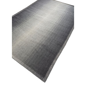 <b>Jean</b> Grey & Black Hand Loom Wool Rugs Classic 10mm Jacquard Technique Rectangular Hallway & Room Bedside Rugs-Hwl-107 - Product Image 2