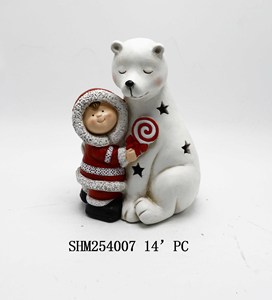 <span class=keywords><strong>Hallmark</strong></span> Frosty Friends escultura de resina chica sosteniendo oso adorno de <span class=keywords><strong>Navidad</strong></span> regalo para decoración del hogar decoraciones de <span class=keywords><strong>Navidad</strong></span> - Product Image 2