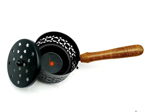 Quemador de incienso de alta calidad para meditación en el hogar y quemador de incienso de lujo de aromaterapia con mango de madera soporte de gran capacidad - Product Image 3