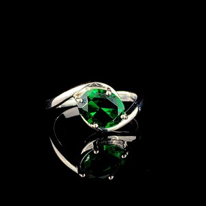 Alta calidad 1,50 CT verde moissanite boda banda 925 Plata Vintage aniversario corte ovalado regalo de moda para el Día de San Valentín - Product Image 1