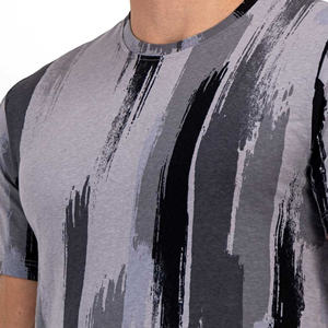 T-shirt col rond pour hommes 65% coton 35% polyester tricoté tissu imprimé personnalisé promotionnel en gros OEM en cours - Product Image 5