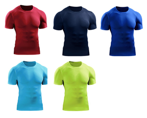 Chemises de compression personnalisées de qualité supérieure pour hommes, chemises de compression à manches courtes, chemises de compression Rash Guard, vente en gros, OEM personnalisé - Product Image 3