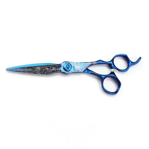 Haute qualité 6.5 pouces couleur bleue enduit barbier beauté toilettage cheveux ciseaux ensemble professionnel coupe de cheveux ciseaux - Product Image 5