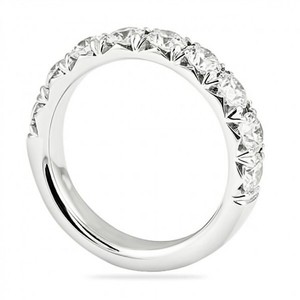 Fabricante directo de lujo de gama alta 14K oro blanco corte redondo diamante natural boda banda diseño simple compromiso anillo de bodas - Product Image 2