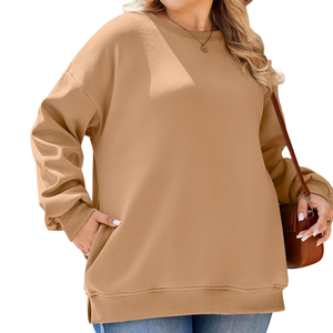 2025 gros sweat décontracté Streetwear goutte épaule chiffres respirant écologique sweats à capuche tricoté sweat pour les femmes - Product Image 4