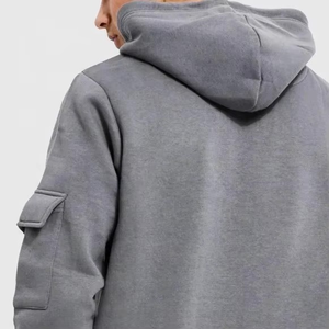 Ensemble survêtement homme en coton 100% personnalisé OEM, sweat-shirt et pantalon de survêtement, poches cargo, style simple et uni pour jogging d'hiver - Product Image 5