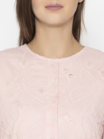 Nouvelle Robe Décontractée Rose à Col Rond et Motif Floral pour Femme, Manches Courtes en Mousseline, Taille Empire, Coupe Ajustée, Vente en Gros