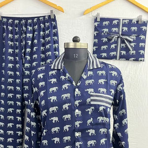 Conjunto de Pijama Premium para Mujer, Ropa de Dormir Suave, Ligera y Elegante para Noches Acogedoras, Pijama de Algodón Estampado - Product Image 2