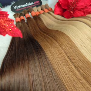 100% Remy trame de cheveux humains cuticules alignées extensions de cheveux vierges nouées à la main 30 pouces bande Style pré-collé fabriqué au Vietnam - Product Image 1