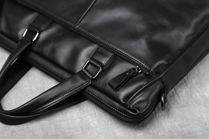 Haute qualité en cuir véritable hommes porte-documents sac d'affaires cuir fou grand 17 "pouces pochette d'ordinateur mâle portefeuille bureau étui - Product Image 6