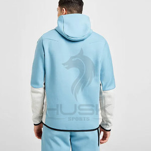 Bán Buôn Người Đàn Ông Của Thiết Kế Zip up Áo Nỉ Tùy Chỉnh 500 GSM Công Nghệ Lông Cừu Bông Chắp Vá Quá Khổ Tracksuits Cho Nam Giới - Product Image 4