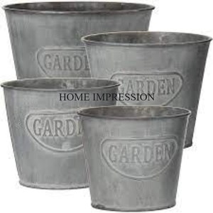 Jardinières et pots de fleurs de décoration vintage pour mariage et événements avec poignées en bois Jardinières galvanisées de grande taille de grande qualité - Product Image 4