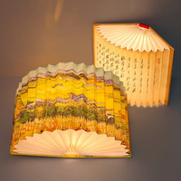 Lampu buku hadiah kreatif lampu buku layar LED suasana lampu meja dekoratif seni kertas DIY lampu malam lipat tempat grosir