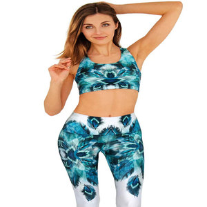 Womens Yoga Camo Suit Crop Tops Legging - Product Image 1