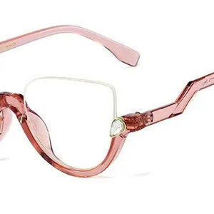 Gafas de lectura vintage de medio ojo de gato, decoradas con diamantes de imitación, de plástico sólido, blancas, rojas, transparentes, plegables y a la moda. - Product Image 4