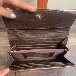 Cartera tallada a mano, funda de teléfono de embrague, elegante cartera con estampado de leopardo, multiusos, carteras de cuero genuino occidental para mujer - Product Image 5