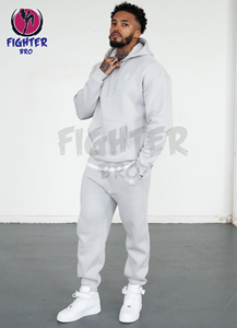 Ensemble sweat à capuche épais et joggers en coton pour hommes Survêtement de sport grande taille Ensembles de t-shirts pour hommes - Product Image 4