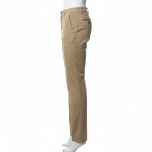Pantalones informales rectos ajustados ligeros para hombre, pantalones planos teñidos lisos de cintura media a la moda de primavera y verano - Product Image 3