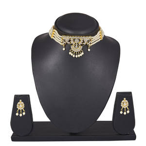 White CZ Cubic Zircon Shining Stone Designer Pearl <b>Earrings</b> <b>and</b> <b>Necklace</b> <b>Set</b> for <b>Bridal</b> - Product Image 3