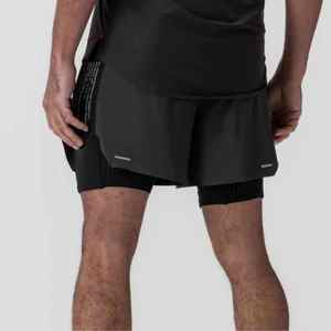 Male 2 in 1 Running <b>Shorts</b> Breathable Lightweight Gym Yoga <b>Shorts</b> Quick Dry <b>Towel</b> Loop comfort Elastic Waistband Athletic <b>Shorts</b> - Product Image 2