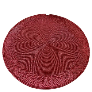 Cuentas de bordado Colocación de cuentas de semillas Bordado de cuentas de India Mantel individual hecho a mano POR MD HANDICRAFT - Product Image 1