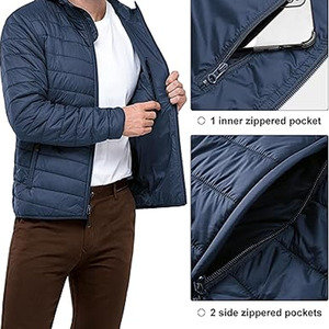 Chaqueta de Plumón para Hombre, Diseño Nuevo, de Alta Calidad, Gruesa, con Cierre, Estilo Burbuja - Product Image 5
