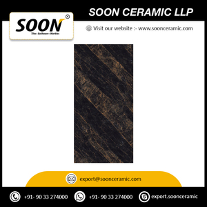 Fourniture directe d'usine 160X320 CM grande dalle de carreaux de porcelaine pour la décoration de salon carreaux de céramique noir tonnerre - Product Image 2