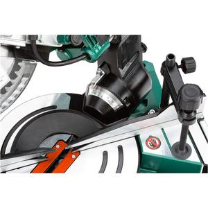 Sierra ingletadora compuesta deslizante de doble bisel de 10 pulgadas eléctrica y a batería para bricolaje e industria, para el corte de madera y metal - Product Image 1