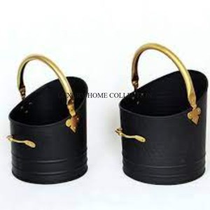 Cubo de carbón de metal con acabado vintage hecho a mano con remaches duraderos y juntas sin costuras para una mayor longevidad - Product Image 5