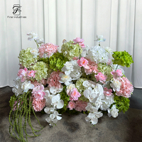 Roze hortensia witte orchidee bloemenvloerarrangement bruiloftsdecoratie