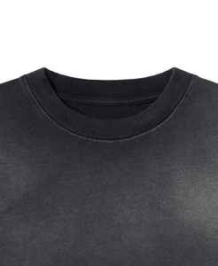 T-shirt à manches courtes pour homme en coton 100% tricoté, logo personnalisé, sérigraphie, vintage, anti-boulochage, 200g, col rond, taille plus - Product Image 2