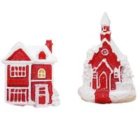 Nouvelle maison de Noël en résine 2026, style dessin animé, maison en pain d'épices, rose pastel, vente en gros, décoration d'intérieur, cadeau