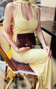 Italian Vegetable-Tanned <b>Leather</b> Saddle Crossbody <b>Bag</b>-PS694 - Product Image 6