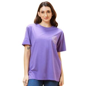 Camiseta estampada de ajuste relajado para mujer de algodón 100% para verano, camiseta informal transpirable a la moda para uso diario y ropa de calle - Product Image 1